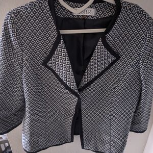 Navy and White Women's Jacket